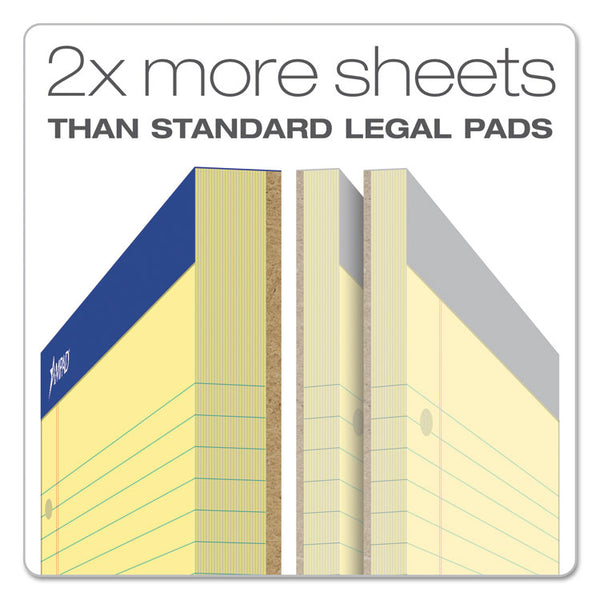 Ampad® Double Sheet Pads, Wide/Legal Rule, 100 Canary-Yellow 8.5 x 11.75 Sheets (TOP20243)