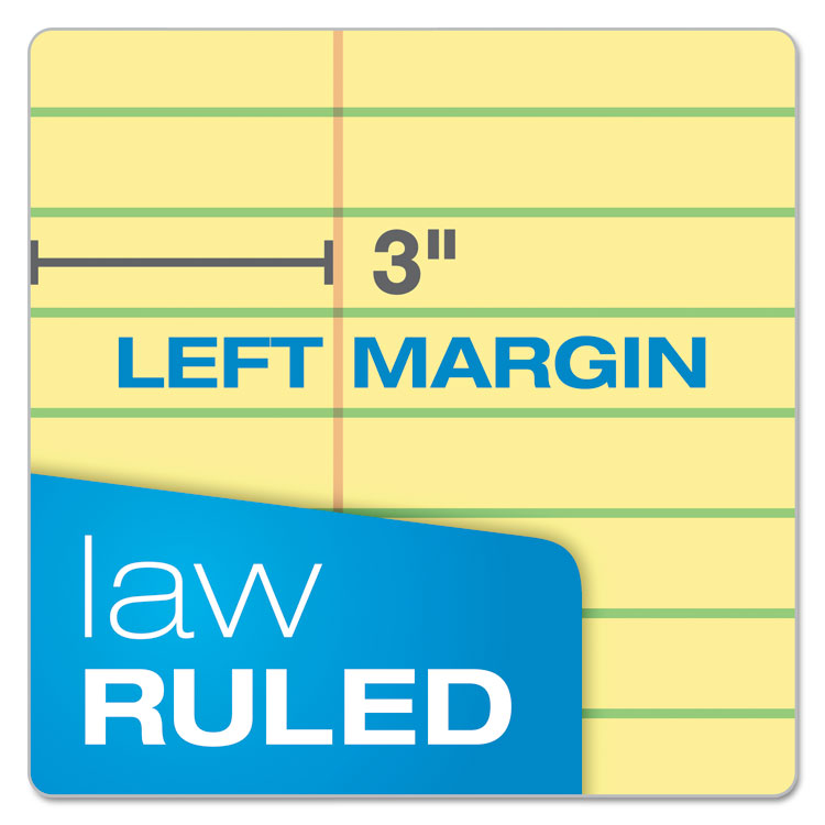 Ampad® Double Sheet Pads, Pitman Rule Variation (Offset Dividing Line - 3" Left), 100 Canary-Yellow 8.5 x 11.75 Sheets (TOP20245)