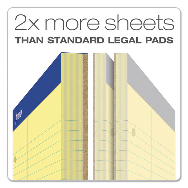 Ampad® Double Sheet Pads, Pitman Rule Variation (Offset Dividing Line - 3" Left), 100 Canary-Yellow 8.5 x 11.75 Sheets (TOP20245)