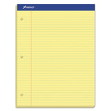 Ampad® Double Sheet Pads, Wide/Legal Rule, 100 Canary-Yellow 8.5 x 11.75 Sheets (TOP20243)