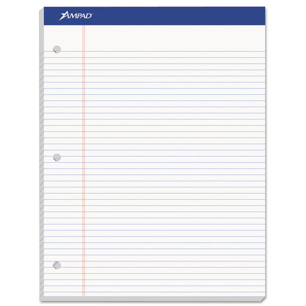 Ampad® Double Sheet Pads, Narrow Rule, 100 White 8.5 x 11.75 Sheets (TOP20346)