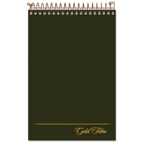 Ampad® Gold Fibre Steno Pads, Gregg Rule, Designer Green/Gold Cover, 100 White 6 x 9 Sheets (TOP20806)