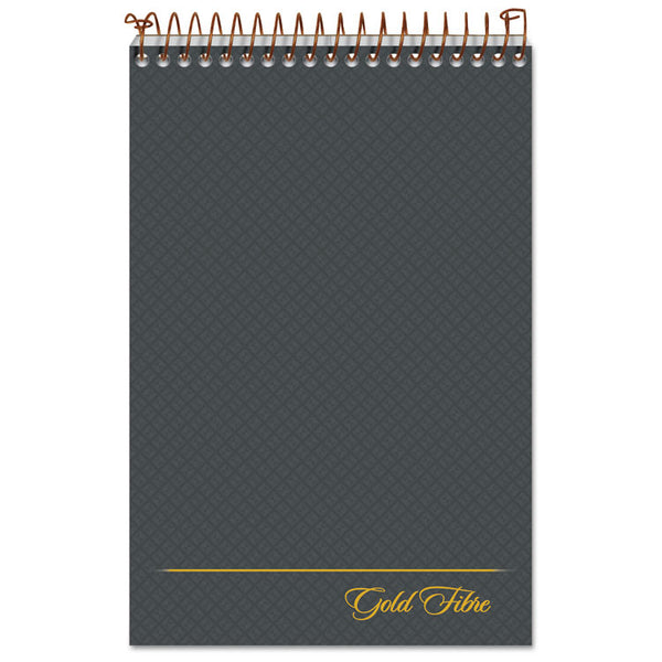 Ampad® Gold Fibre Steno Pads, Gregg Rule, Designer Diamond Pattern Gray/Gold Cover, 100 White 6 x 9 Sheets (TOP20808)