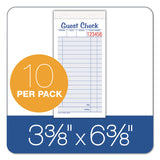 Adams® Guest Check Pad, Two-Part Carbonless, 6.38 x 3.38, 50 Forms Total (ABF10450SW) Pack of 10