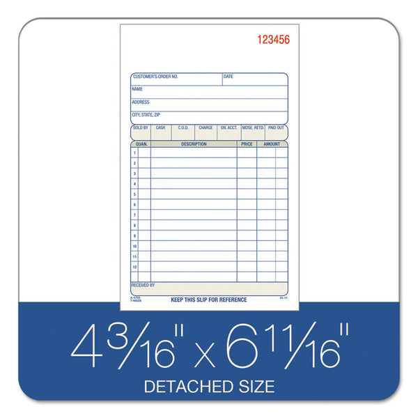 Adams 2-Part Sales Book, 6 11/16 x 4 3/16, Carbonless, 50 sets/Book (ABFDC4705) Each