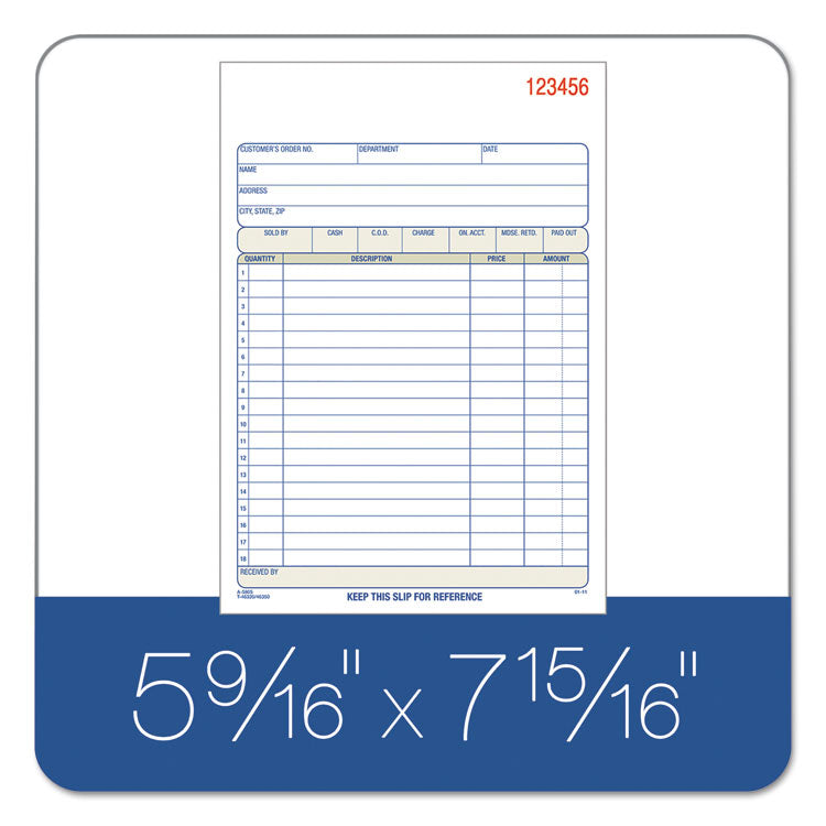 Adams 2-Part Sales Book, 7 15/16 x 5 9/16, Carbonless, 50 Sets/Book (ABFDC5805) Each