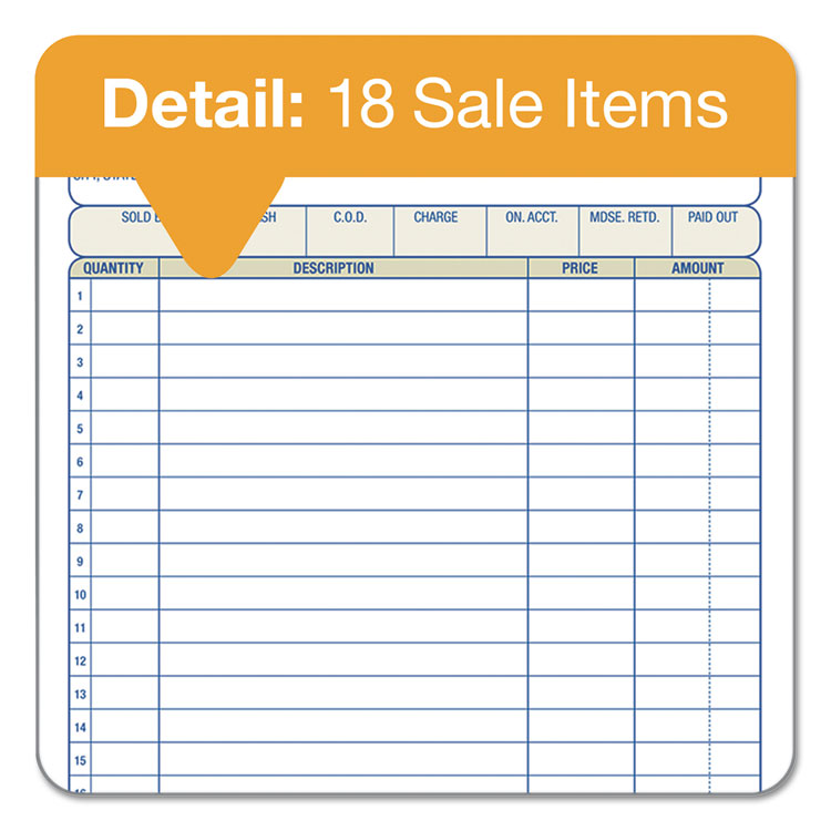 Adams 2-Part Sales Book, 7 15/16 x 5 9/16, Carbonless, 50 Sets/Book (ABFDC5805) Each