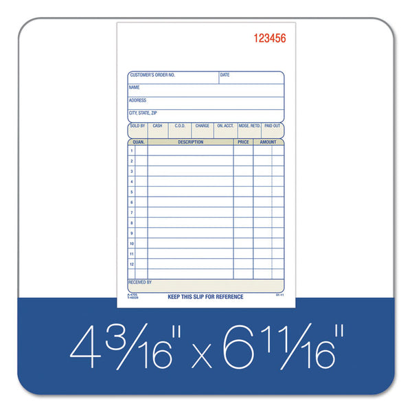 Adams® Sales/Order Book, Three-Part Carbonless, 4.19 x 6.69, 50 Forms Total (ABFTC4705)