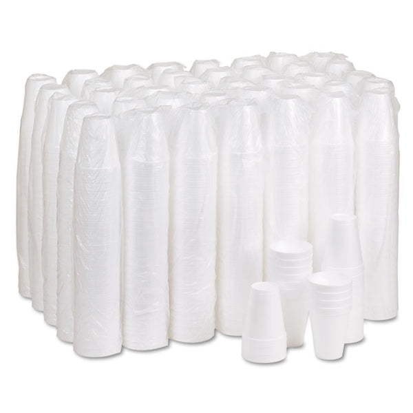 Dart® Foam Drink Cups, 10 oz, White, 25/Bag, 40 Bags/Carton (DCC10J10)