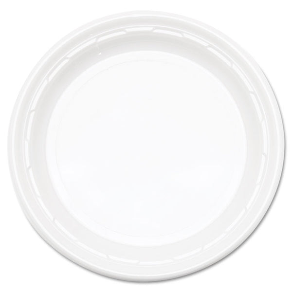 Dart® Famous Service Impact Plastic Dinnerware, Plate, 10.25" dia, White, 500/Carton (DCC10PWF)