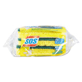 S.O.S.® Heavy Duty Scrubber Sponge, 2.5 x 4.5, 0.9" Thick, Yellow/Green, 3/Pack, 8 Packs/Carton (CLO91029CT) 8 Packs of 3