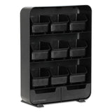 Mind Reader Baggy Nine-Drawer Tea Bag and Accessory Holder, 10.24 x 4.33 x 13.11, Black (EMSTBORGBLK) Each