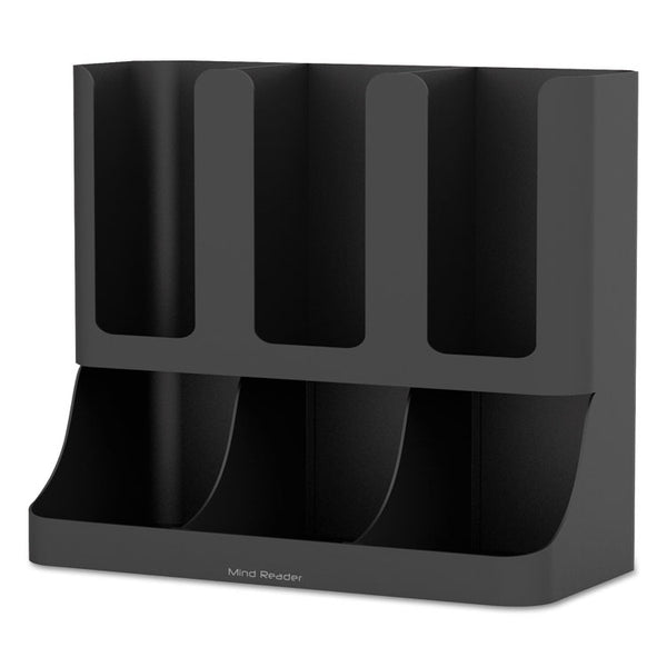 Mind Reader Flume Six-Section Upright Coffee Condiment/Cup Organizer, 11.5 x 6.5 x 15, Black (EMSUPRIGHT6BLK) Each