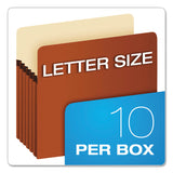 Pendaflex® Standard Expanding File Pockets, 5.25" Expansion, Letter Size, Red Fiber, 10/Box (PFX1534GOX) Box of 10