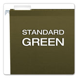 Pendaflex® Reinforced Hanging File Folders with Printable Tab Inserts, Legal Size, 1/5-Cut Tabs, Standard Green, 25/Box (PFX415315) Box of 25