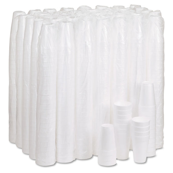 Dart® Foam Drink Cups, 16 oz, White, 25/Bag, 40 Bags/Carton (DCC16J16)