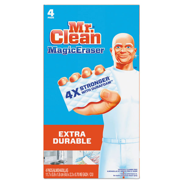 Mr. Clean® Magic Eraser Extra Durable, 4.6 x 2.4, 0.7" Thick, 4/Box (PGC82038)
