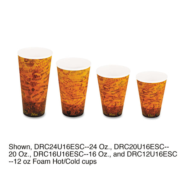 Dart® Fusion Escape Foam Hot/Cold Cups, 16 oz, Brown/Black, 1,000/Carton (DCC16U16ESC)