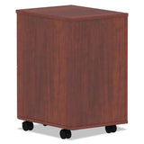 Alera® Alera Valencia Series Mobile Pedestal, Left or Right, 2 Legal/Letter-Size File Drawers, Medium Cherry, 15.38" x 20" x 26.63" (ALEVA582816MC)