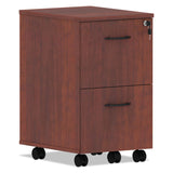 Alera® Alera Valencia Series Mobile Pedestal, Left or Right, 2 Legal/Letter-Size File Drawers, Medium Cherry, 15.38" x 20" x 26.63" (ALEVA582816MC)