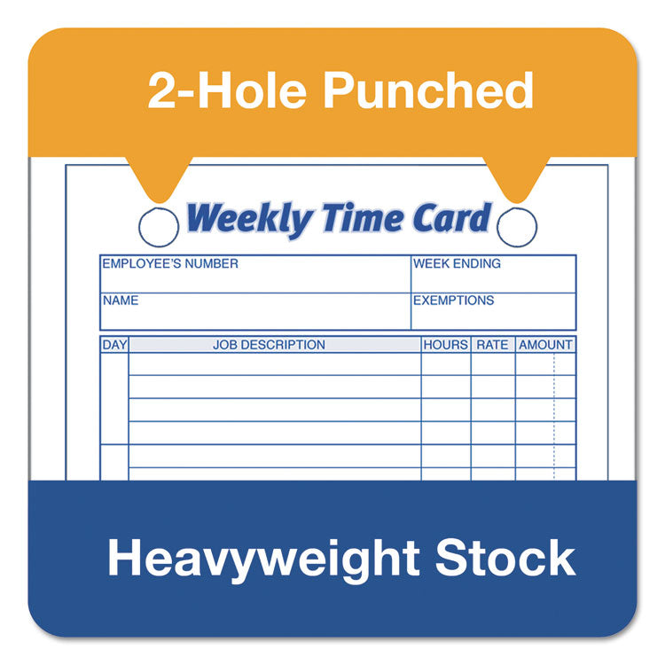 TOPS™ Weekly Employee Time Cards, One Side, 4.25 x 6.75, 100/Pack (TOP3016) Pack of 100