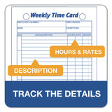 TOPS™ Weekly Employee Time Cards, One Side, 4.25 x 6.75, 100/Pack (TOP3016) Pack of 100