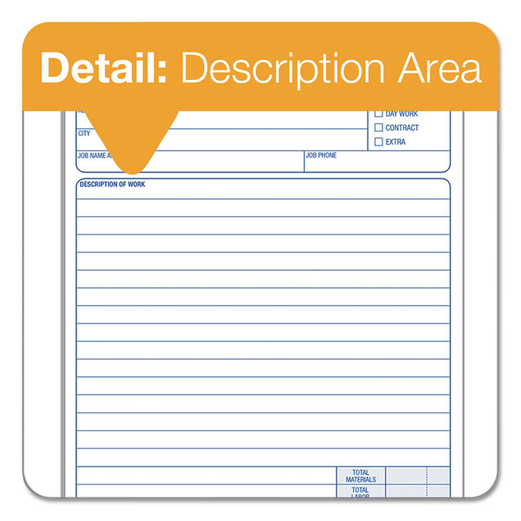 TOPS™ Job Work Order, Three-Part Carbonless, 5.66 x 8.63, 50 Forms Total (TOP3868) Packof 50