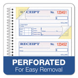 TOPS™ Spiralbound Money and Rent Receipt Book, Two-Part Carbonless, 4.75 x 2.75, 4 Forms/Sheet, 200 Forms Total (TOP4161) Each