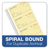 TOPS™ Spiralbound Money and Rent Receipt Book, Two-Part Carbonless, 4.75 x 2.75, 4 Forms/Sheet, 200 Forms Total (TOP4161) Each