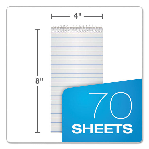 TOPS™ Reporter’s Notepad, Wide/Legal Rule, White Cover, 70 White 4 x 8 Sheets, 12/Pack (TOP8030) Pack of 12