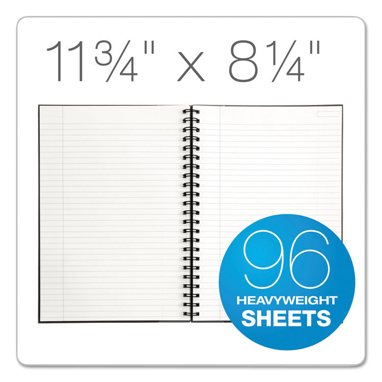 TOPS™ Royale Wirebound Business Notebooks, 1-Subject, Medium/College Rule, Black/Gray Cover, (96) 11.75 x 8.25 Sheets (TOP25332) Each