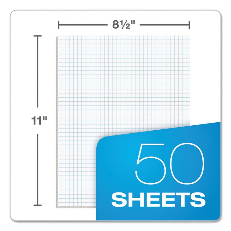 TOPS™ Quadrille Pads, Quadrille Rule (4 sq/in), 50 White 8.5 x 11 Sheets (TOP33041) Each