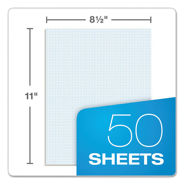 TOPS™ Quadrille Pads, Quadrille Rule (8 sq/in), 50 White 8.5 x 11 Sheets (TOP33081) Each