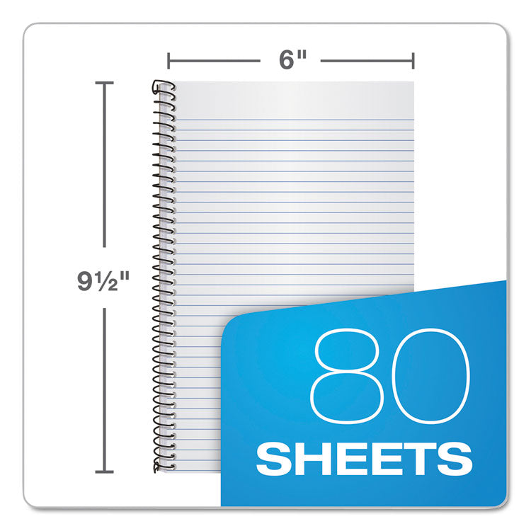 TOPS™ Second Nature Single Subject Wirebound Notebooks, Medium/College Rule, Light Blue Cover, (80) 9.5 x 6 Sheets (TOP74109) Each