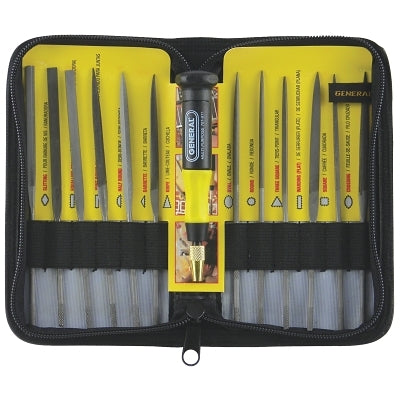 General Tools 12-Pc Swiss Pattern Needle File Set, 5-1/2 in, 2 Cut (318-707475) 1 Set