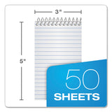 TOPS™ Second Nature Wirebound Notepads, Narrow Rule, Randomly Assorted Cover Colors, 50 White 3 x 5 Sheets (TOP74135) Each