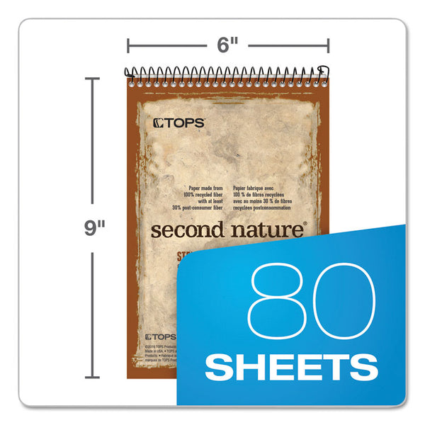 TOPS™ Second Nature Recycled Notepads, Gregg Rule, Brown Cover, 80 White 6 x 9 Sheets (TOP74688)