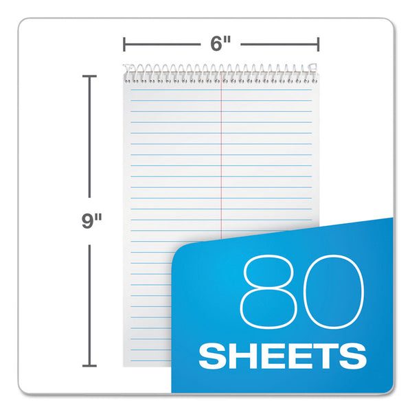 TOPS™ Steno Pad, Gregg Rule, Assorted Cover Colors, 80 White 6 x 9 Sheets, 4/Pack (TOP80220)