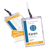 Avery® Lanyard-Style Badge Holder w/Laser/Inkjet Inserts, Top Load, 4.25 x 6, WE, 75/PK (AVE8521)