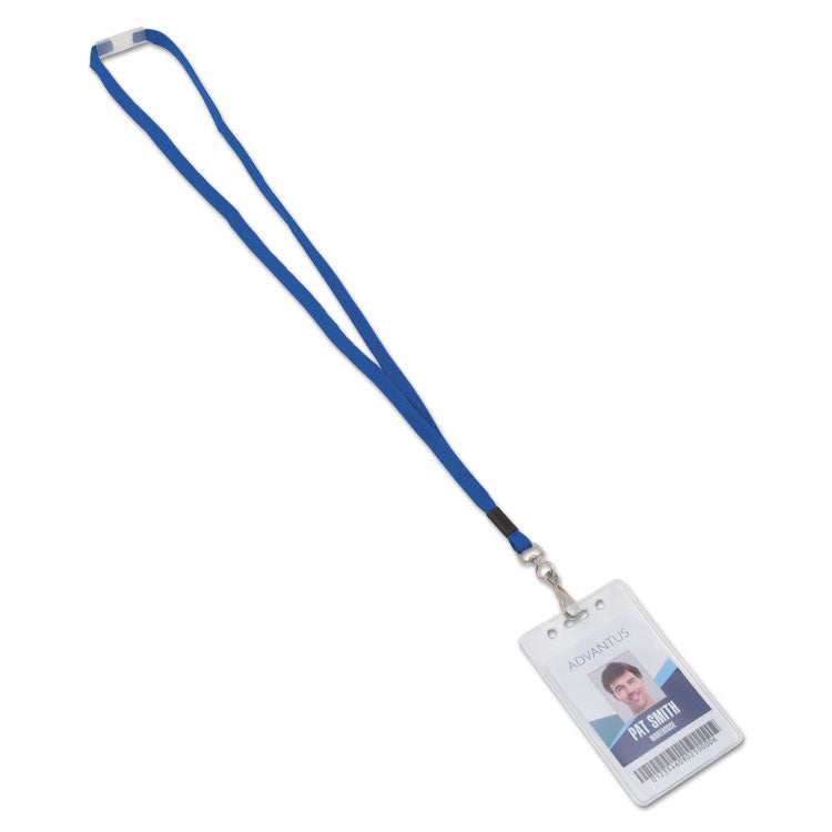 Advantus Breakaway Lanyards, Metal J-Hook Fastener, 36" Long, Blue, 24/Box (AVT97130) Box of 24