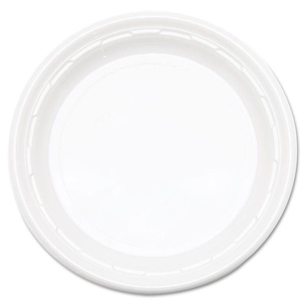 Dart® Famous Service Plastic Dinnerware, Plate, 6" dia, White, 125/Pack, 8 Packs/Carton (DCC6PWF)