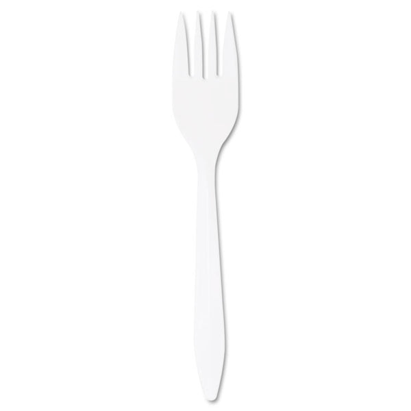 Dart® Style Setter Mediumweight Plastic Forks, White, 1000/Carton (DCCF6BW)