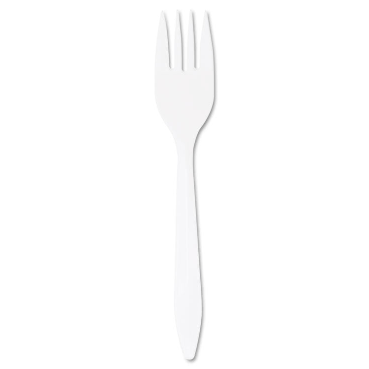 Dart® Style Setter Mediumweight Plastic Forks, White, 1000/Carton (DCCF6BW) Case of 1000