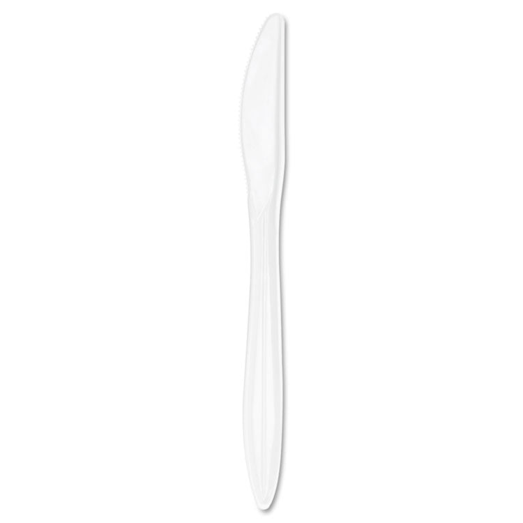 Dart® Style Setter Mediumweight Plastic Knives, White, 1000/Carton (DCCK6BW)