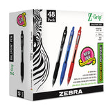 Zebra® Z-Grip Ballpoint Pen, Retractable, Medium 1 mm, Assorted Ink and Barrel Colors, 48/Pack (ZEB22048) Pack of 48