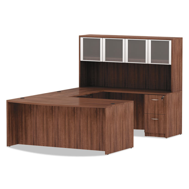 Alera® Alera Valencia Series Full Pedestal File, Left/Right, 2 Legal/Letter-Size File Drawers, Modern Walnut, 15.63" x 20.5" x 28.5" (ALEVA542822WA)