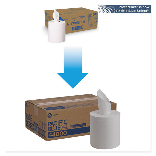 Georgia Pacific® Professional Pacific Blue Select 2-Ply Center-Pull Perf Wipers, 2-Ply, 8.25 x 12, White, 520/Roll, 6 Rolls/Carton (GPC44000)