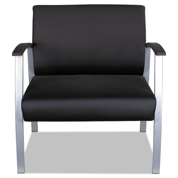 Alera® Alera metaLounge Series Bariatric Guest Chair, 30.51" x 26.96" x 33.46", Black Seat, Black Back, Silver Base (ALEML2219)