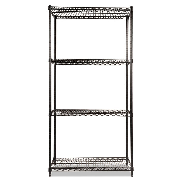 Alera® NSF Certified Industrial Four-Shelf Wire Shelving Kit, 36w x 18d x 72h, Black (ALESW503618BL)