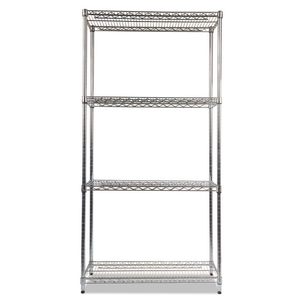 Alera® NSF Certified Industrial Four-Shelf Wire Shelving Kit, 36w x 18d x 72h, Silver (ALESW503618SR)